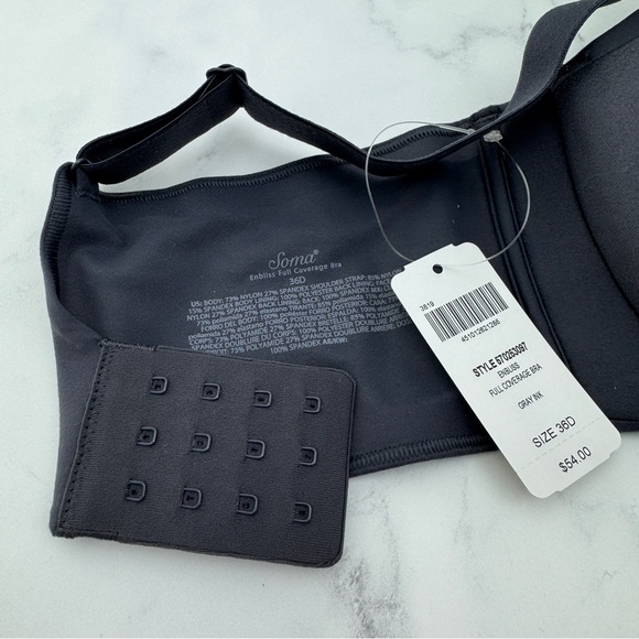 NWT Soma Enbliss Full Coverage Bra Size 36D Gray Ink - Picture 4 of 6